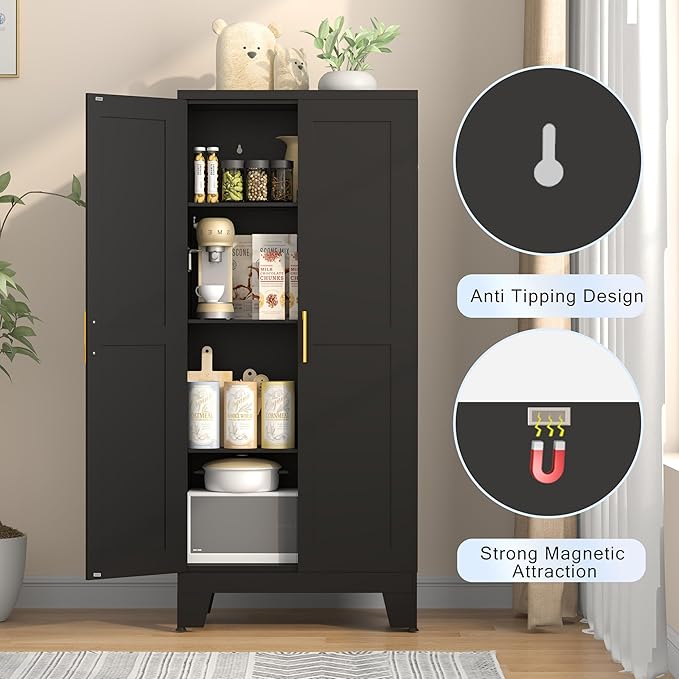 61.02" Kitchen Pantry Cabinet, Pantry Storage Cabinet - Image 5