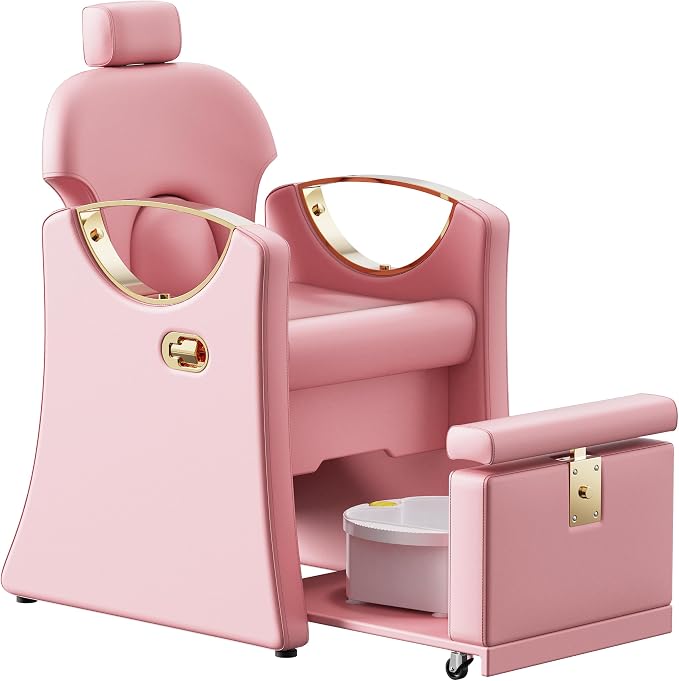 Pedicure Station for Nail Tech, Reclining Pedicure Chair by LOUVIXA