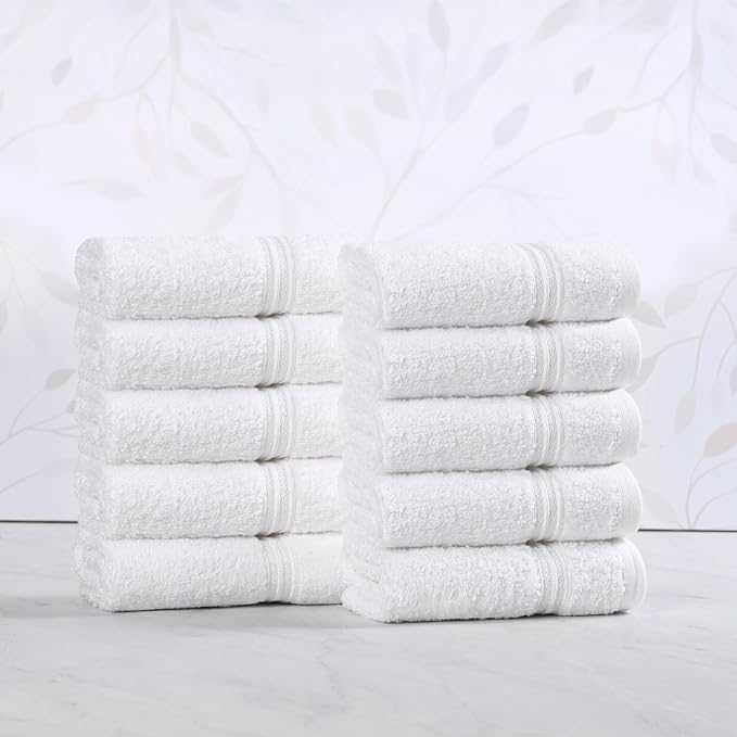 Superior Egyptian Cotton 10-Piece Face Towel Set, Small Towels - Image 2