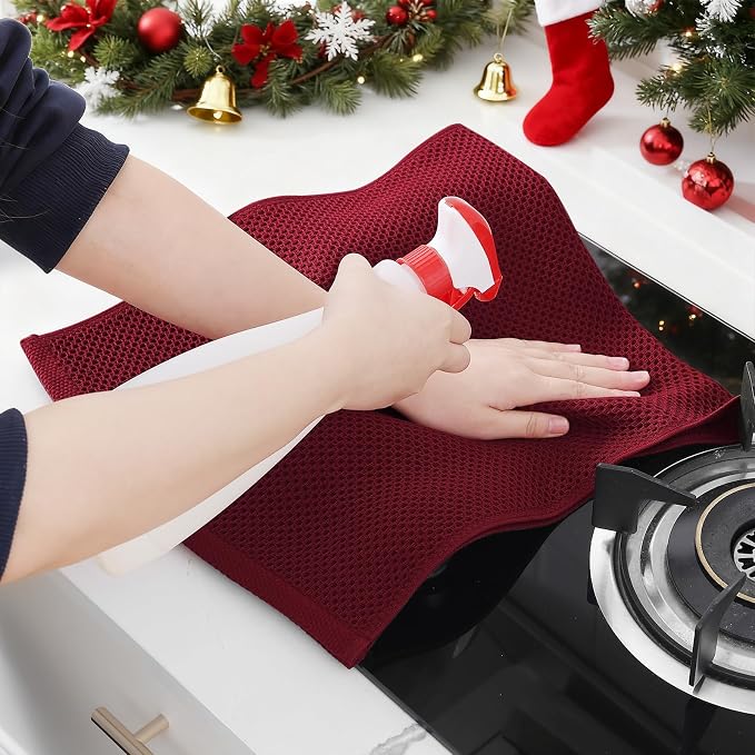 Homaxy 100% Cotton Waffle Weave Kitchen Dish Towels, Ultra Soft Absorbent Quick - Image 5
