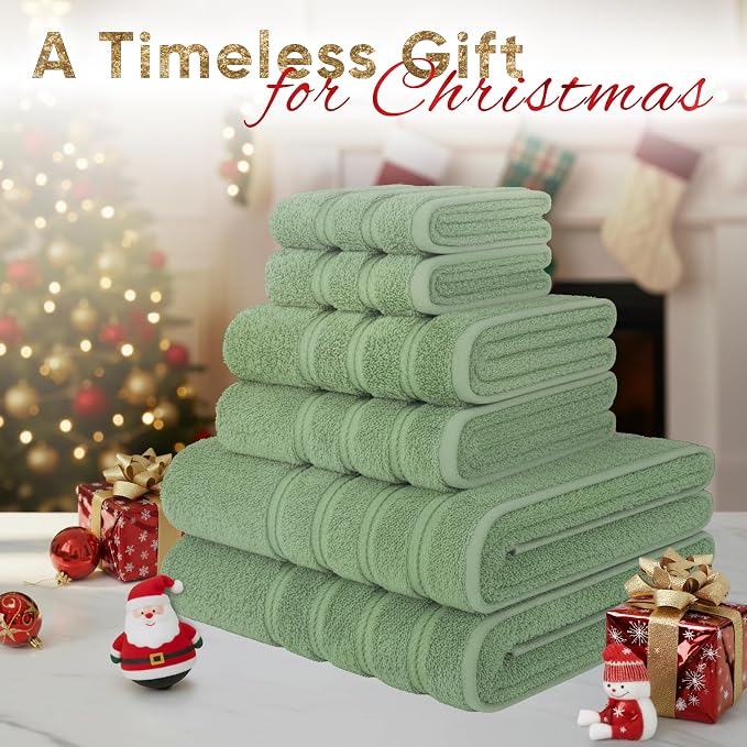 American Soft Linen Luxury 6 Piece Towel Set, 2 Bath Towels 2 Hand Towel 2 - Image 2