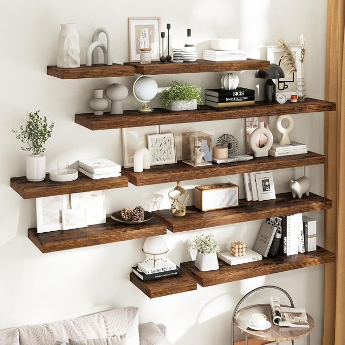 36 Inch Floating Shelves for Wall 2 Pack, Easy Install Engineered Wood Storage - Image 2