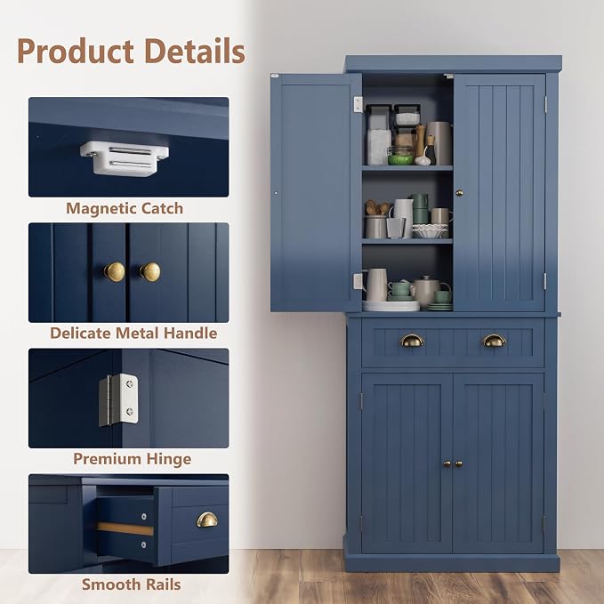 72" Kitchen Pantry, Tall Storage Cabinets - Image 5