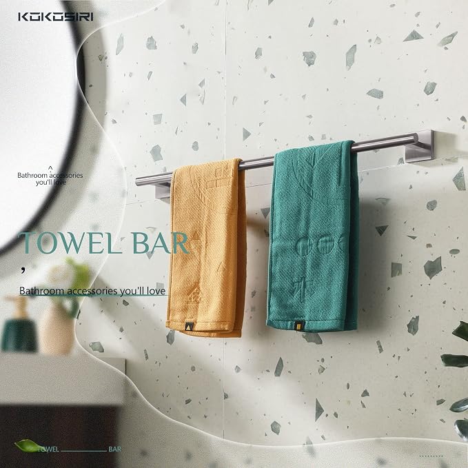 KOKOSIRI Towel Holder Bathroom Accessories Towel Bar - Image 3
