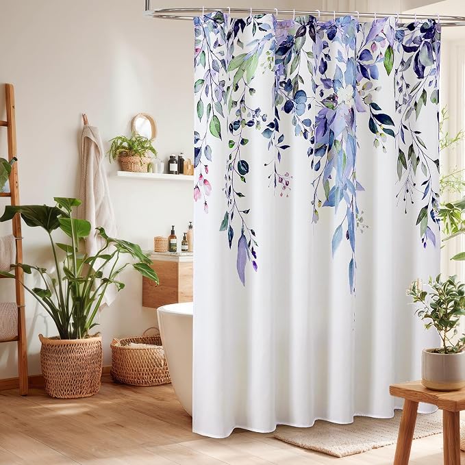 Colorful Star Green Eucalyptus Waterproof Shower Curtain Set - Image 2