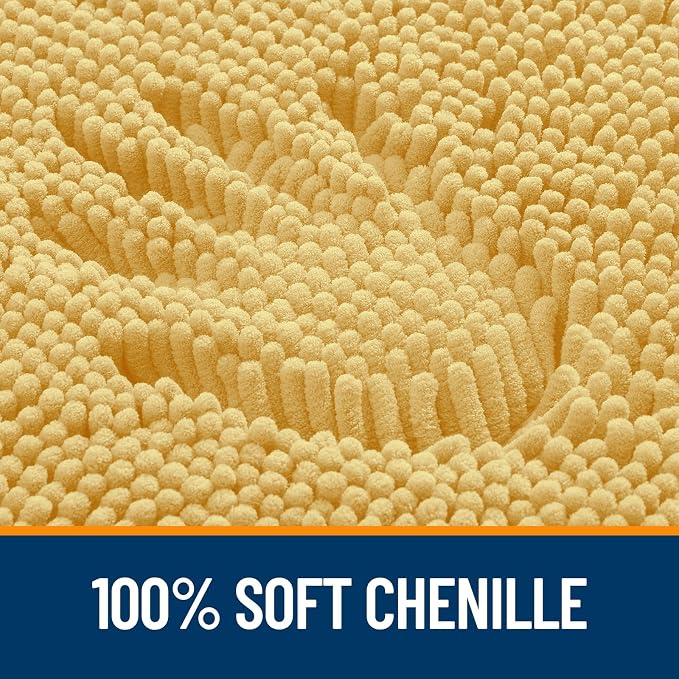 OLANLY Bathroom Rugs 24x16, Extra Soft Absorbent Chenille Bath Rugs, Rubber - Image 3