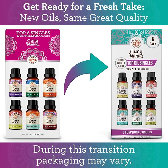 GuruNanda Essential Oils Set for Diffusers, 100% Pure, Aromatherapy, Candle & - Image 2