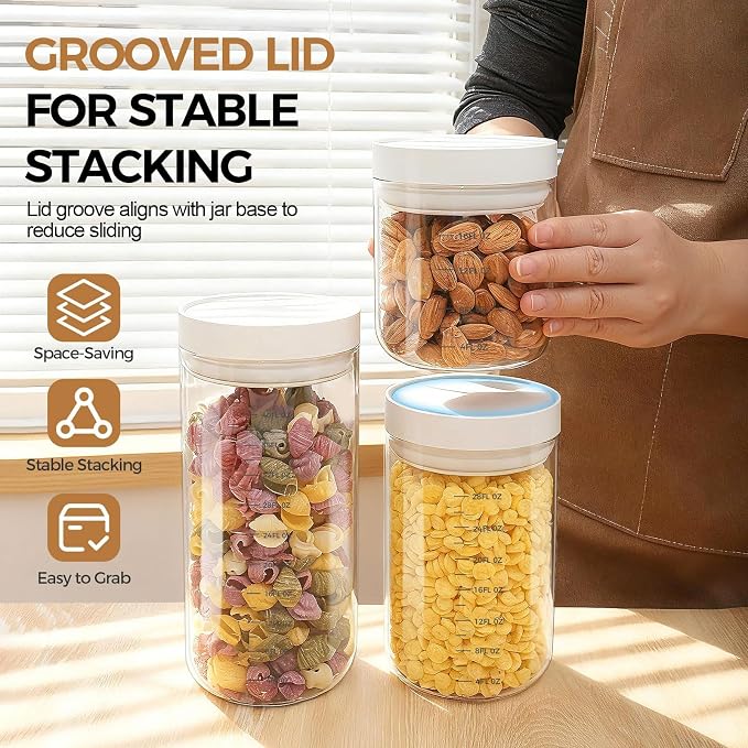 Danbark Set of 6 Mixed Sizes Airtight Glass Storage Canisters - Image 5