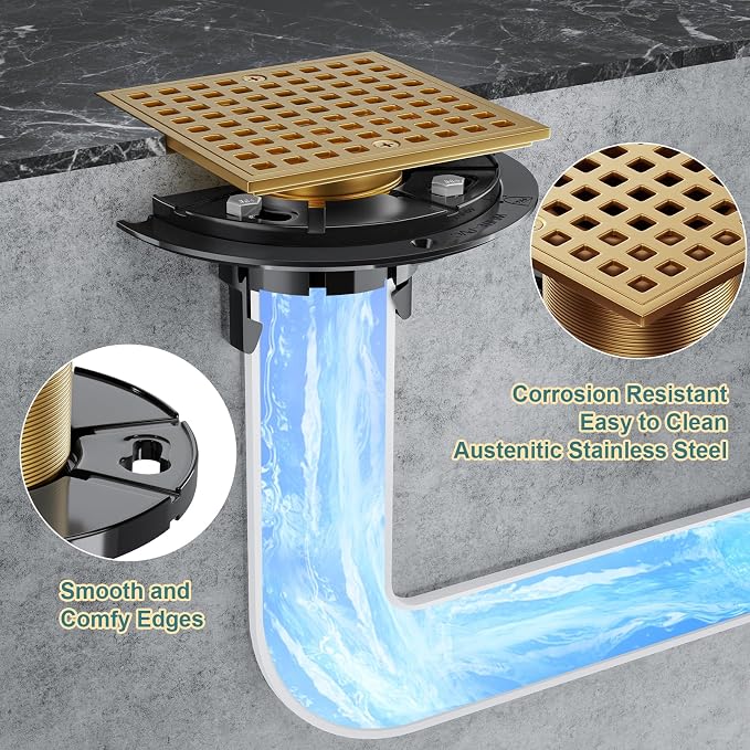 Champagne Bronze Shower Drain 4-1/4 Inch - Image 4