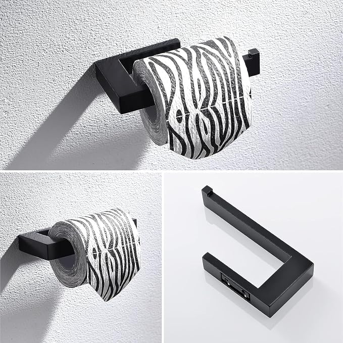 Lairuier Bathroom Hardware Accessories Set Matte Black 4-Piece Towel Bar Set - Image 4