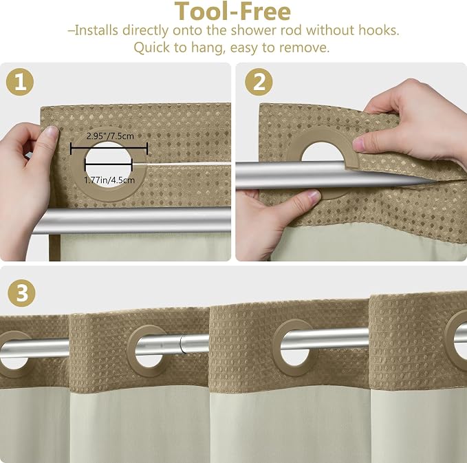 VANZAVANZU Hookless Shower Curtain - Image 7