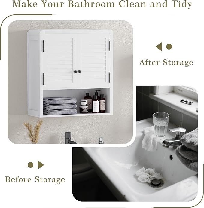 Wall-Mounted Bathroom Storage Cabinet, Waterproof Multi-Layer Adjustable Shelf - Image 6