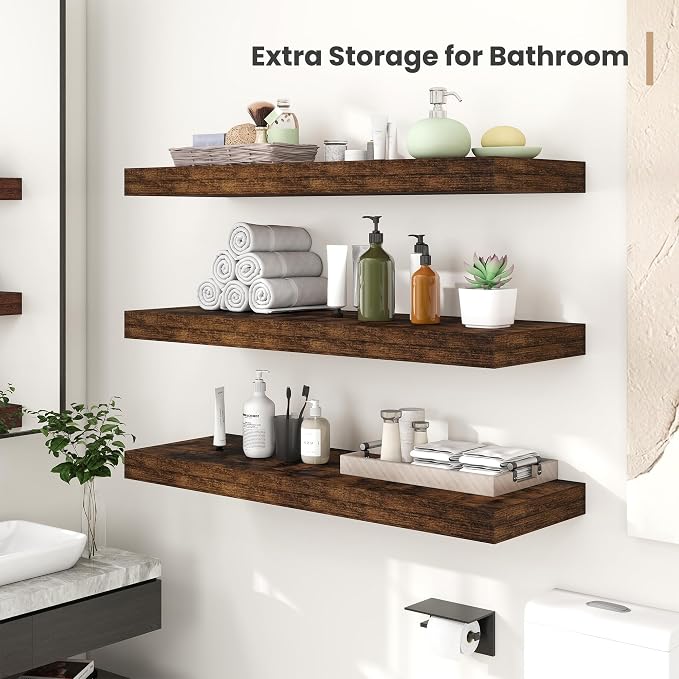 Heimlove 12" Deep Floating Shelves, 36 x 12 Inch Wall Mounted Long Floating - Image 5