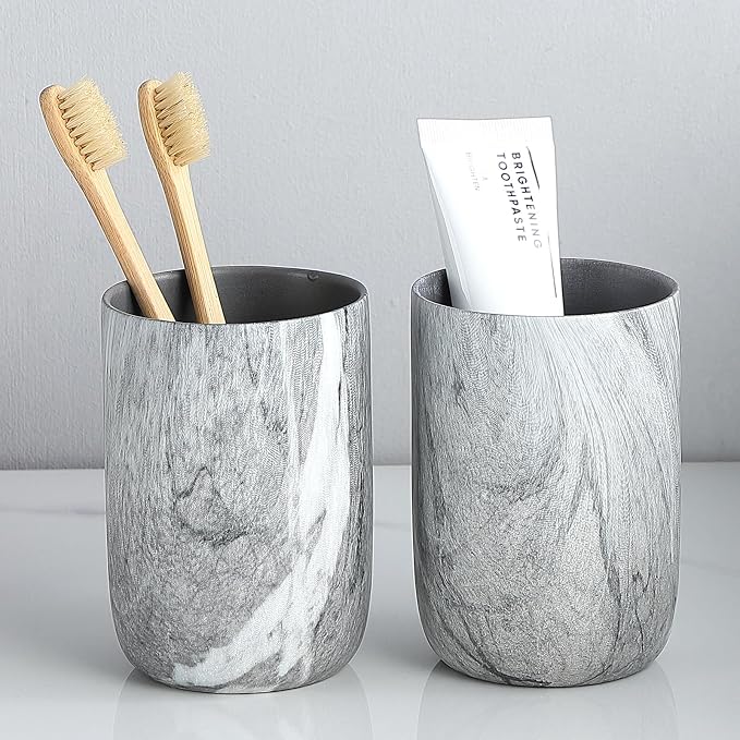 Marble Grey Toothbrush Holders for Bathrooms by BSDISP