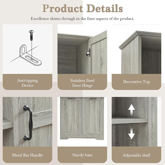 Favfurish 68" Tall Bathroom Storage Cabinet - Image 6