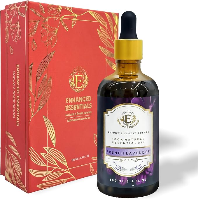 Luxurious French Lavender Essential Oil by Enhanced Essentials|with Glass by Unknown