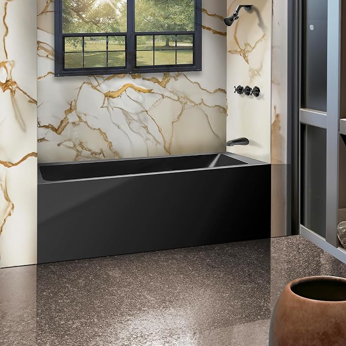 Fine Fixtures Acrylic, Fiberglass Alcove Soaking Bathtub by Fine+Fixtures