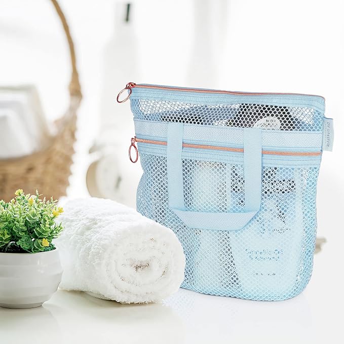 Mesh Shower Bag 10.2x9.9'' Quick-Dry Caddy - Image 3