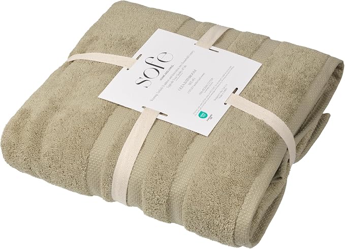 SOFE H&L | Olea Luxury Turkish Cotton Bath Towel Set of 1 : 1 Jumbo Bath Towel - Image 7