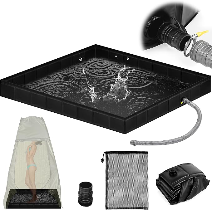 Upgraded Portable Shower Pan 41"x41"x5" by Tottist