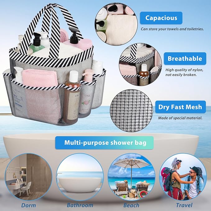 Attmu 2 Pack Mesh Shower Caddy Portable - Image 2
