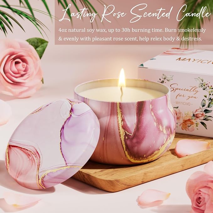Birthday Gifts for Women Friendship, Rose Relaxing Spa Gifts Basket for Women - Image 5