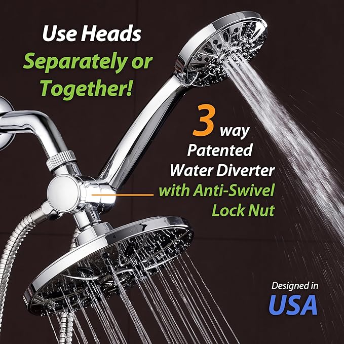 AquaDance 7" Premium High Pressure 3-Way Rainfall Combo Combines The Best of - Image 5