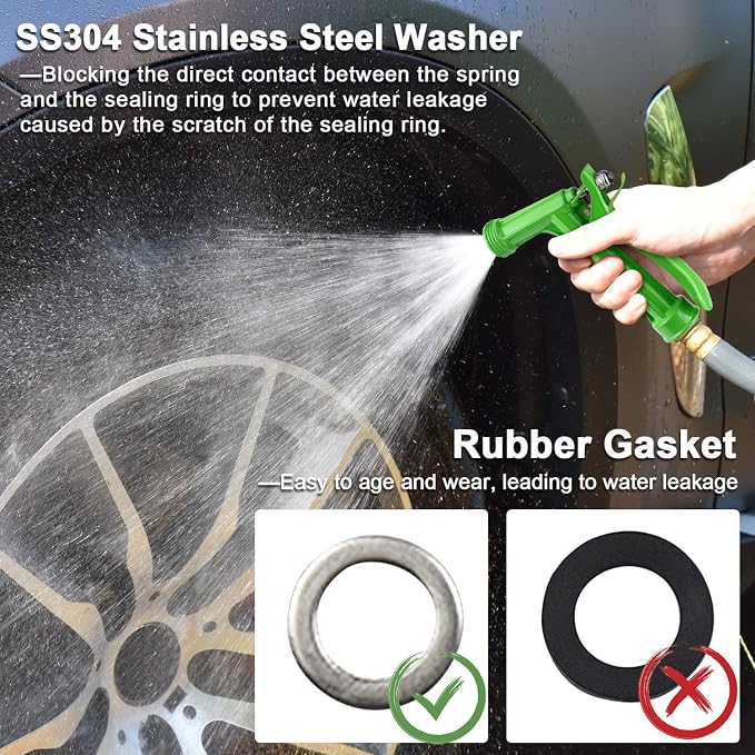 Hose Nozzle 2 Pack, Full Size Pistol Grip Water Nozzle Sprayer - Image 5