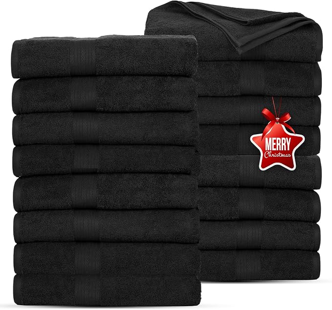 Ample Decor Bath Towels Pack of 16 600 GSM 100% Cotton, Absorbent Soft Premium by AmpleDecor
