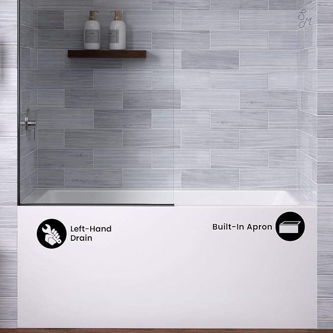 Voltaire 54" X 30" Left-Hand Drain Alcove Bathtub - Image 5