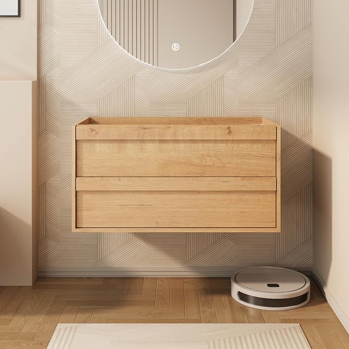 eclife 36" Floating Bathroom Vanity Sink Combo, Wall Mounted Modern Minimalist by eclife