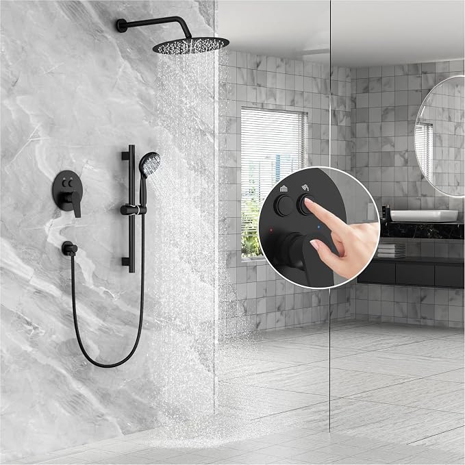 SR SUN RISE Matte Black Shower Faucet Set - Image 2