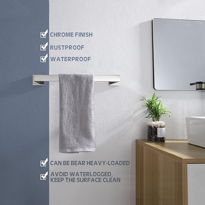 KOKOSIRI 16-Inch Single Towel Bar, Bathroom Kitchen Towel Holder, Wall Mounted - Image 5