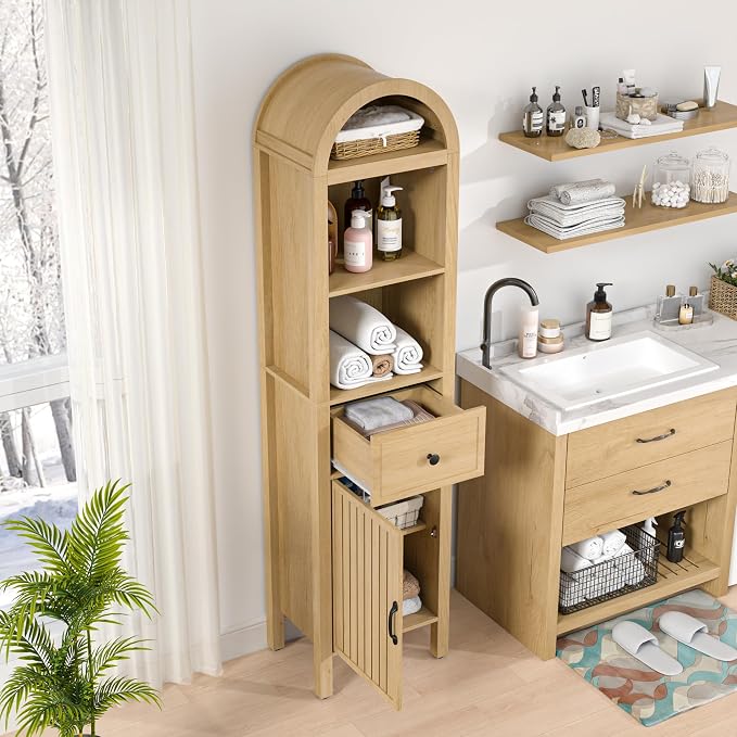 64" Tall Bathroom Storage Cabinet - Image 9