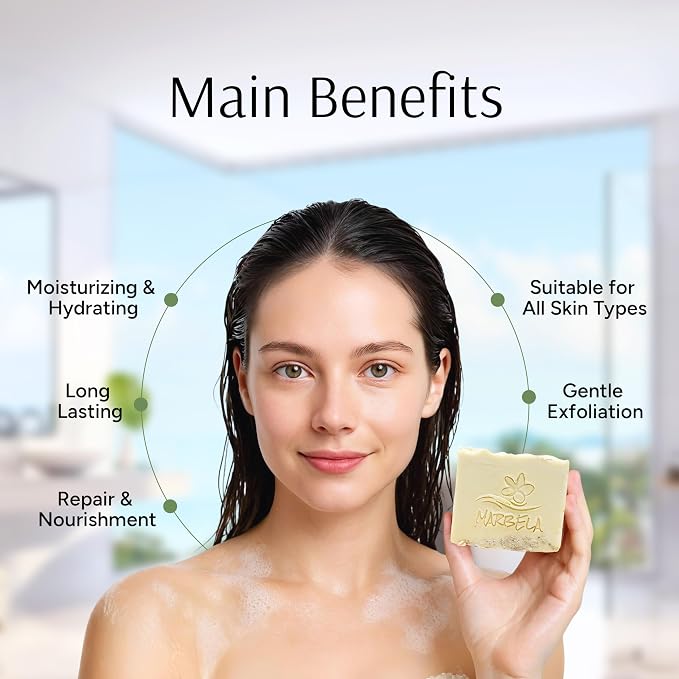 Marbela Cosmetics Natural Oats Handmade Soap Bar - Image 4