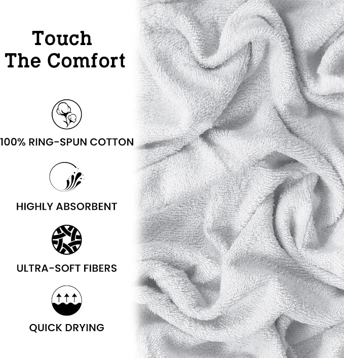 Casa Lino White Bath Towels Set of 4 - Image 6