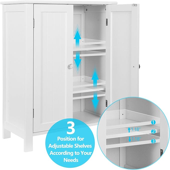 SUPER DEAL Modern Bathroom Floor Storage Cabinet - Image 5