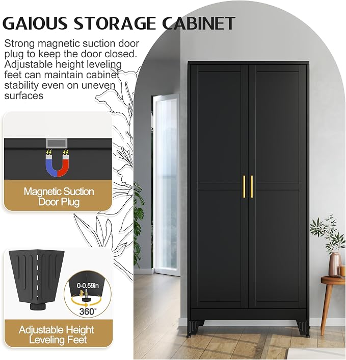 71" Tall Metal Storage Cabinet - Image 9