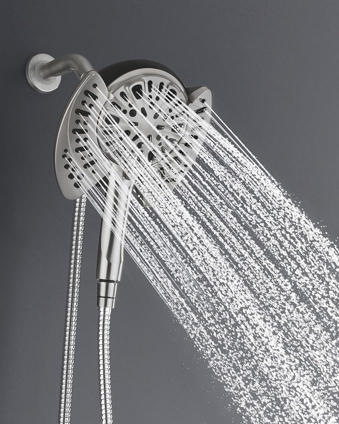 2-in-1 Shower Head with Handheld Combo: 2.5GPM Rainfall Shower Head & by INAVAMZ