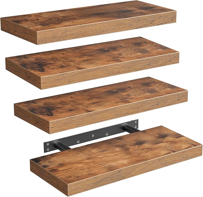 Floating Shelves for Wall, 1.5" Thick Wall Shelf Set of 4 by RALGEND