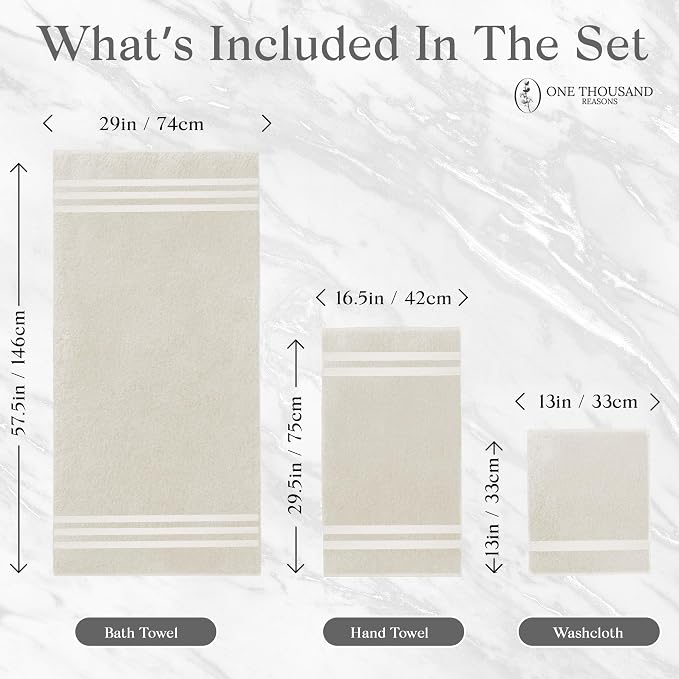 Premium Staple Cotton Bathroom Towel Set - Image 2
