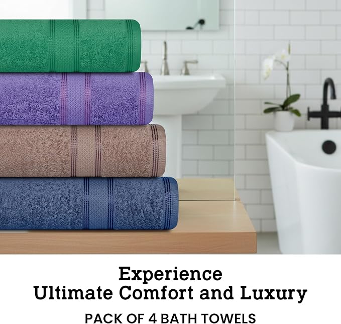 Casa Lino Multicolor II Bath Towels Set of 4 - Image 3