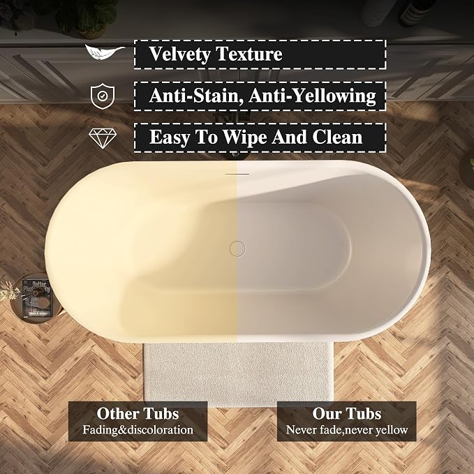 67" Acrylic Freestanding Bathtub, Contemporary Freestanding Tub - Image 5