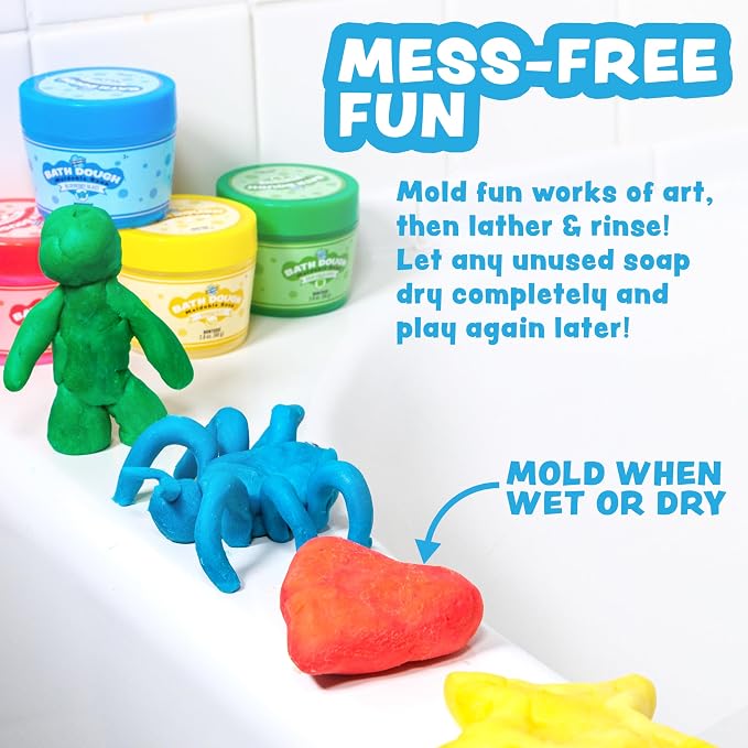 Tub Works® Bath Dough™ Moldable Kids Soap Bath Toy, Variety 6 Pack | Shape - Image 5