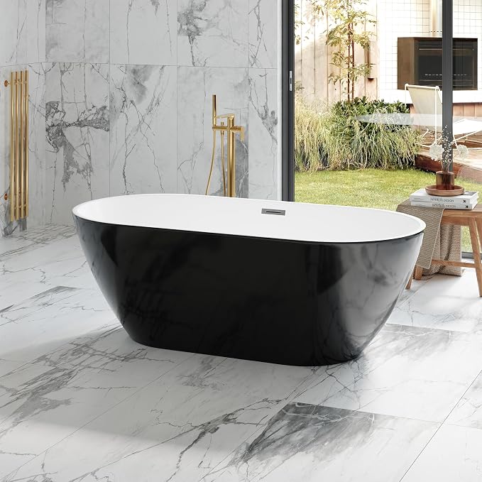 67 Inch Acrylic Freestanding Bathtub, Acrylic Soaking Bathtub by Unknown