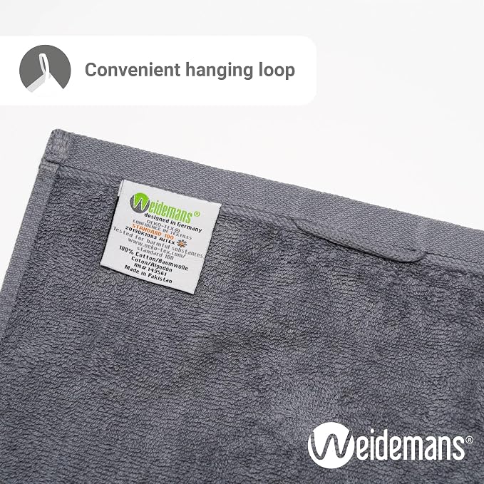 100% Cotton Washcloths Set 13” x 13” | Dark Grey Towels | Set of 24 Ultra Soft - Image 4