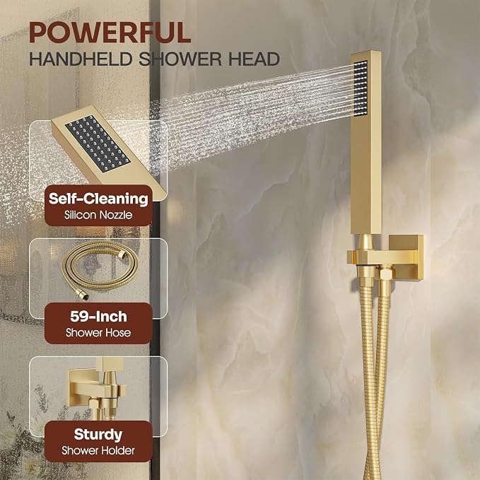 Ceiling Mount Shower System, High-Pressure Showerheads Set - Image 4