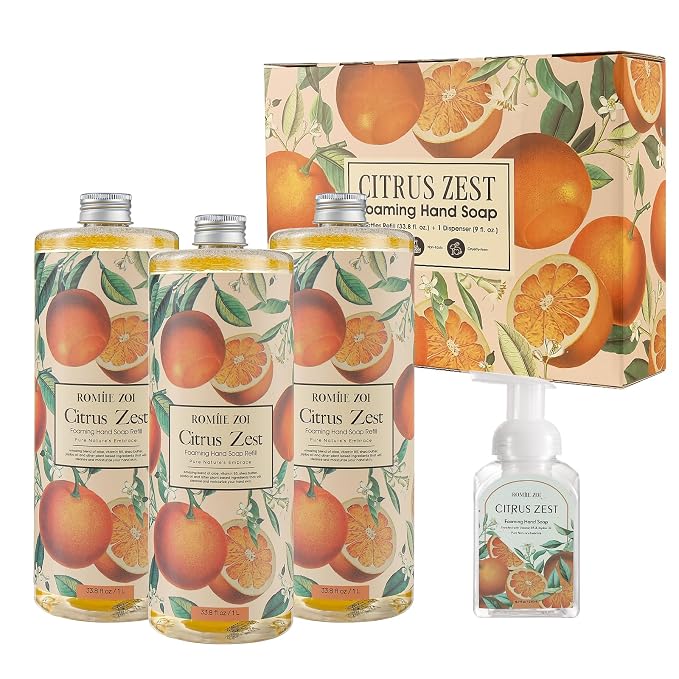 ROMIIE ZOI Citrus Zest Foaming Hand Soap Refill Gift Set – 3 Pack by ROMIIEZOI