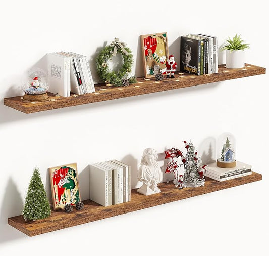 Vivelove 10 Inch Deep Floating Shelves 55 inch Long, 55 x 10 Wide Wall Shelves by VIVELOVE
