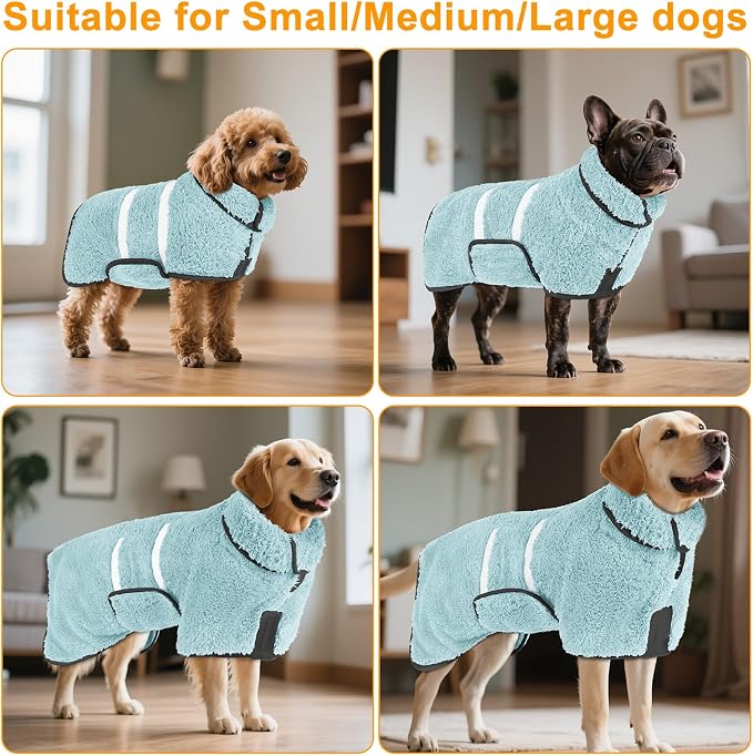 Bienbee Dog Bathrobe, Quick Drying Super Absorbent Dog Robes - Image 5